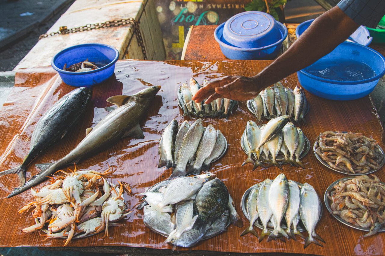 At the fish market in Fort Kochi, everything smells of the sea - from shrimp to crabs