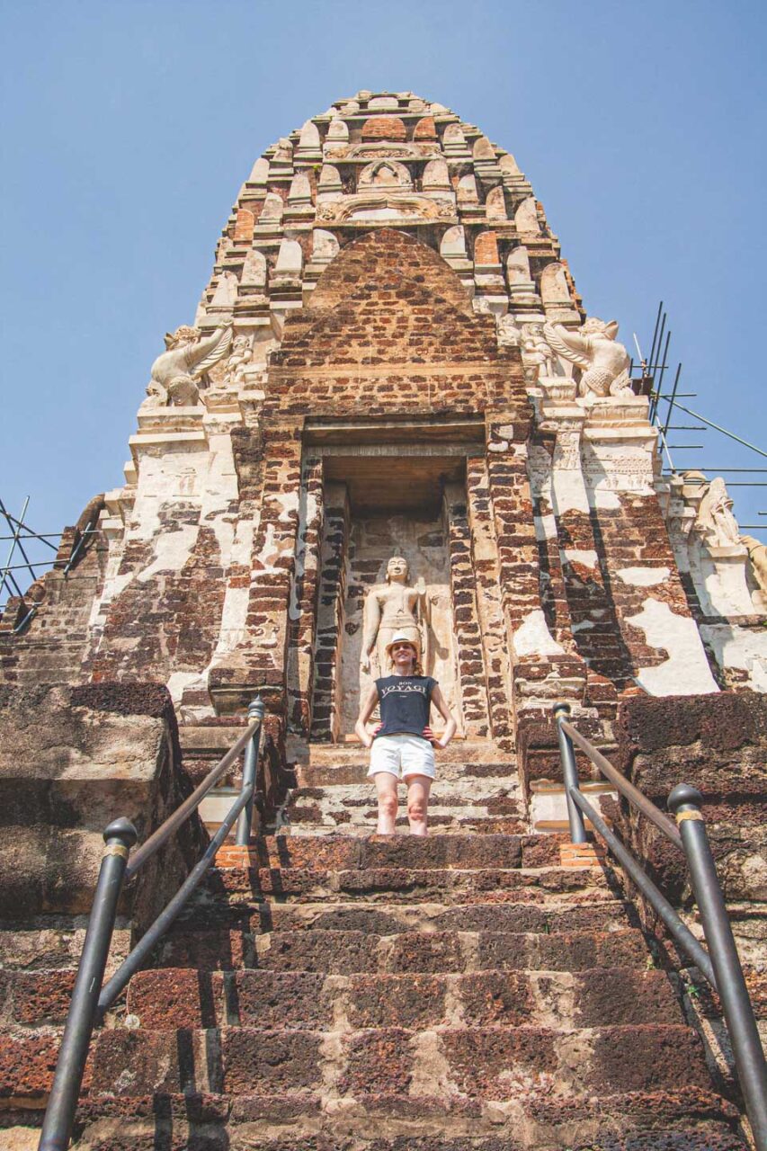 Climbing Wat Ratchaburana’s central prang