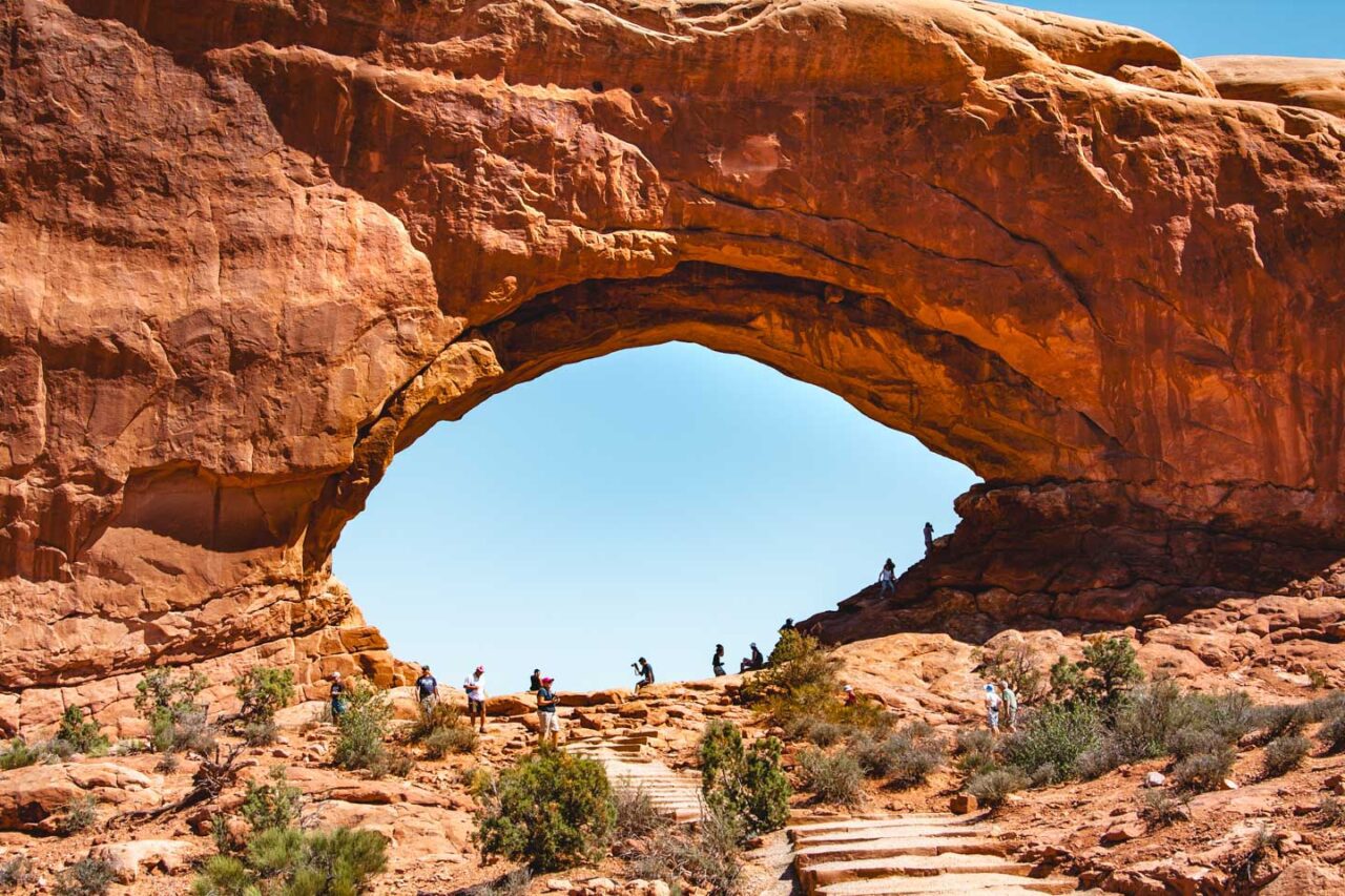 Landscape Arch in Arches National Park - nature's delicate construction that looks impossible yet endures