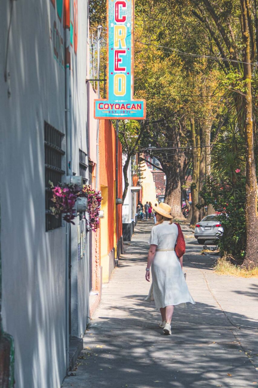 Spacer po Coyoacán w Mexico City w grudniu, słoneczny dzień w porze suchej idealny na zwiedzanie pieszo