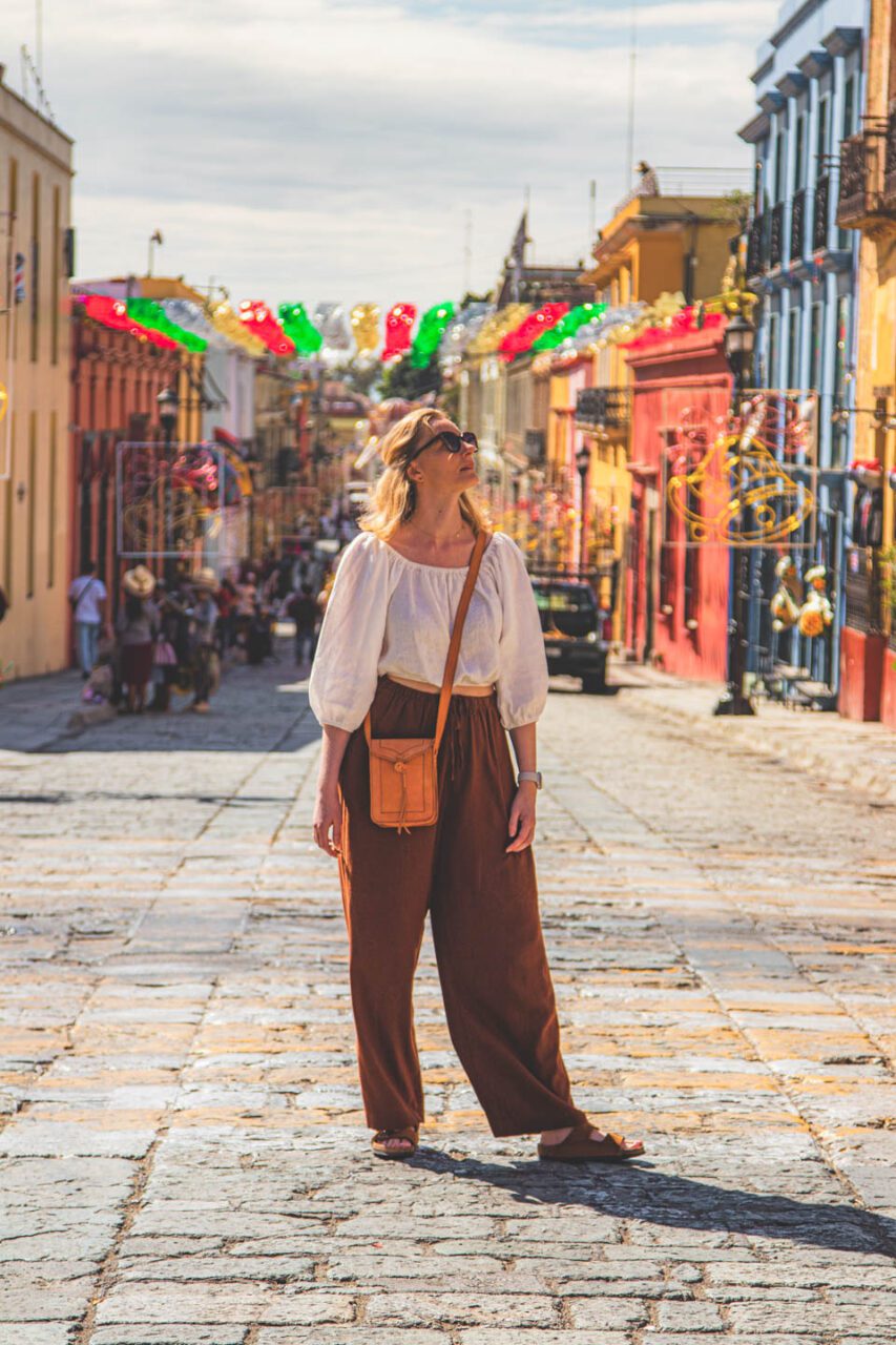 December in Oaxaca - a sunny day in the historic city center.