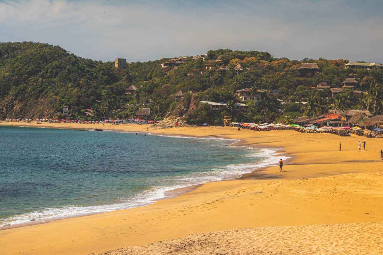 View of Mazunte Beach in Oaxaca – the San Agustinillo coast in Mexico