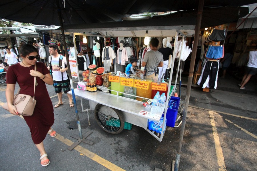 Food stalls on Bangkok's streets, Thailand