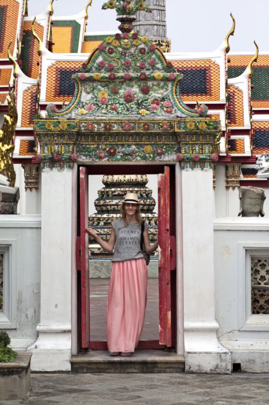 Odwiedzając Wat Pho, Bangkok, Tajlandia