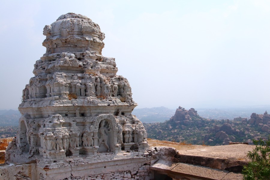 Veerbhadra Temple, view from Matanga hill, Hampi, Karnataka, India