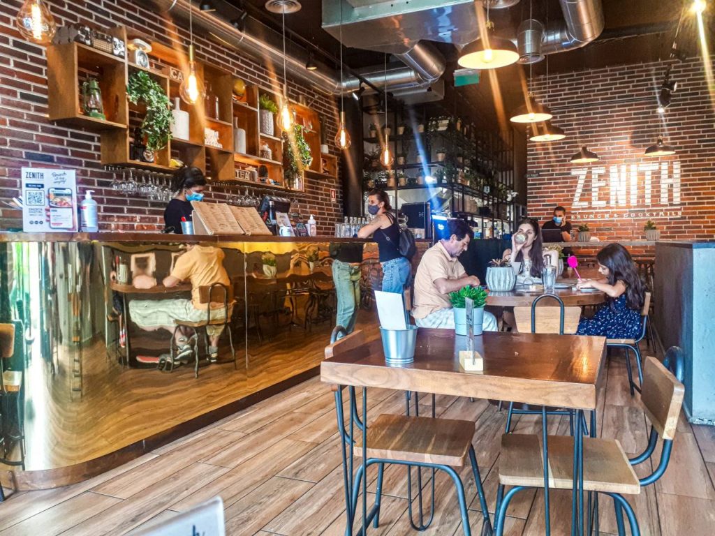 At Zenith Brunch & Cocktails, you can indulge in delicious bagels and burgers