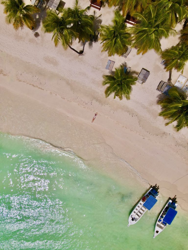 Woman lying on the beach in Isla Saona, Dominican Republic