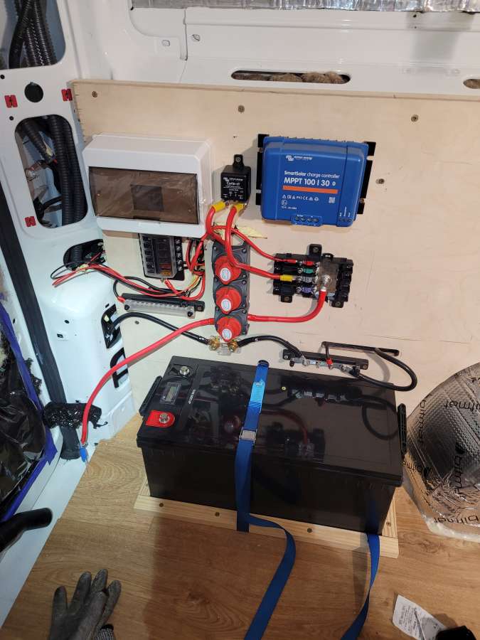 Electrical Installation in the Camper van Under Construction