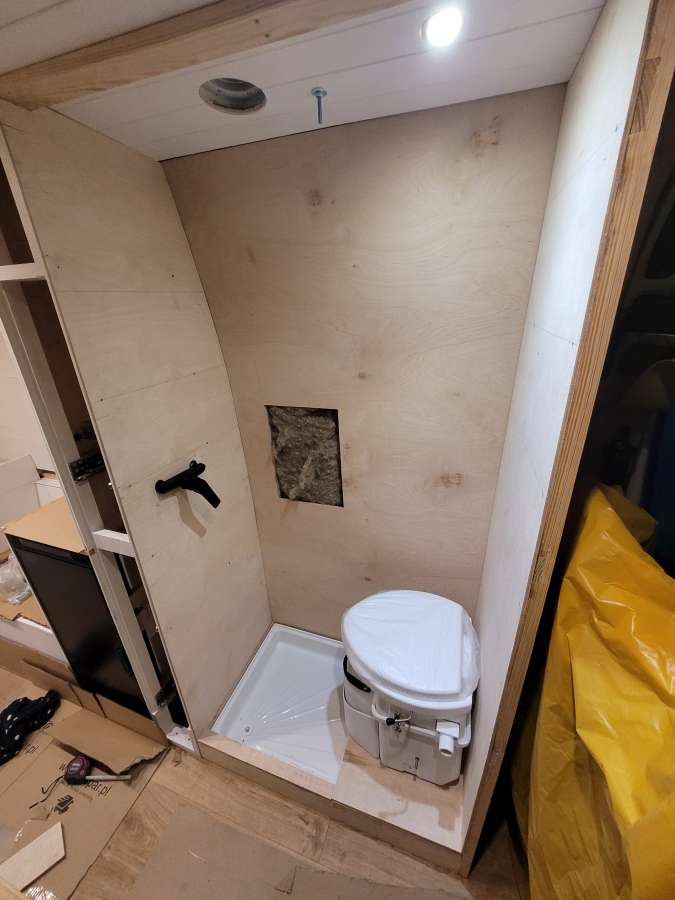Campervan Bathroom - During and After Construction