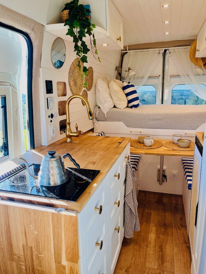 Campervan Kitchenette - During and After Construction