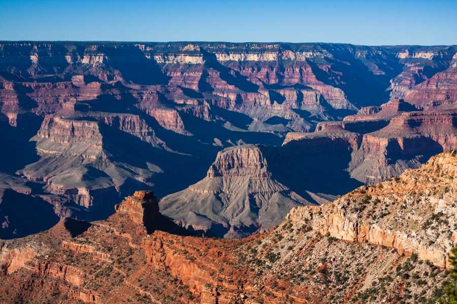 The Grand Canyon in Arizona in the US at sunset