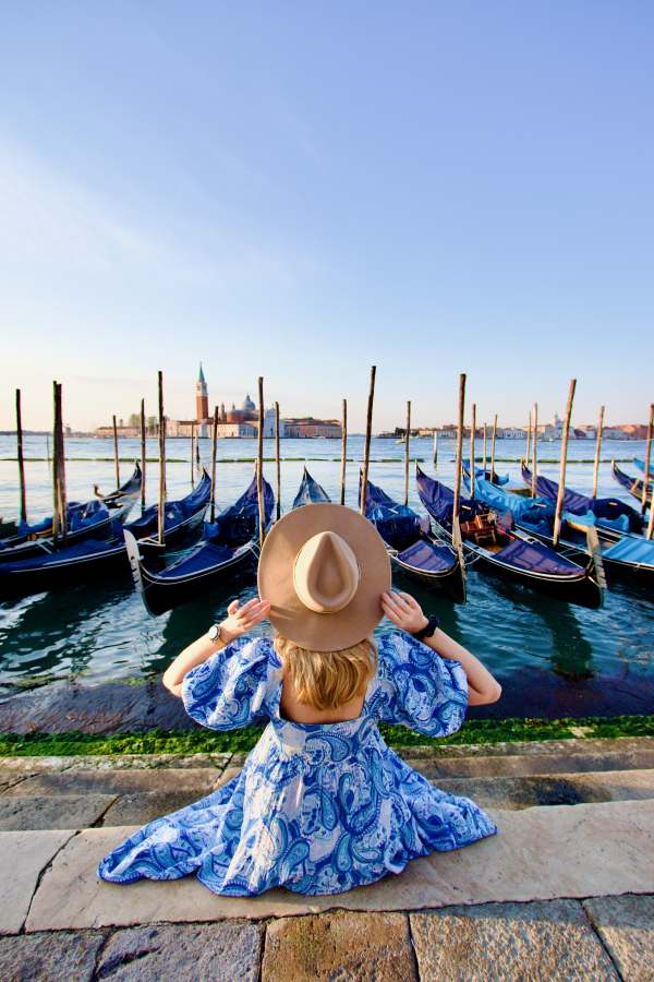Gondolas at Piazza San Marco is a great place for a perfect photo of Venice