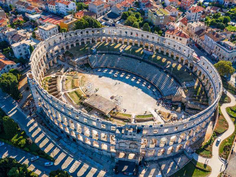 The amphitheater in Pula is the sixth largest monument of this type in the world