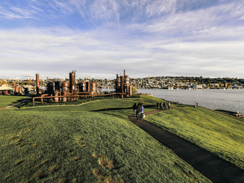 Gas Works Park in Seattle is an unusual combination of a vast park with the remains of a factory