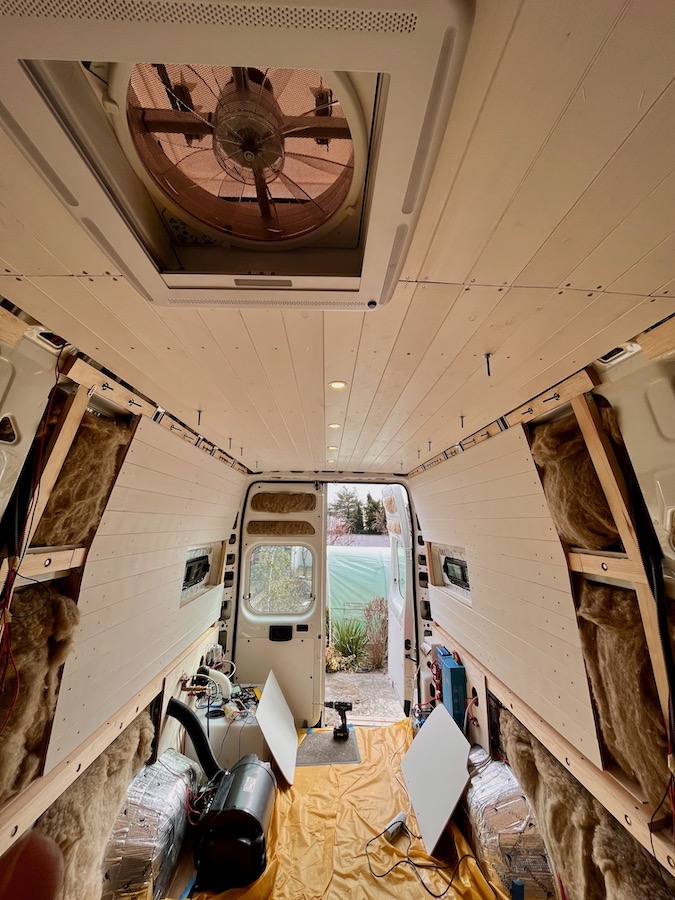 Use non-flammable and non-toxic materials with high insulation to insulate your camper van