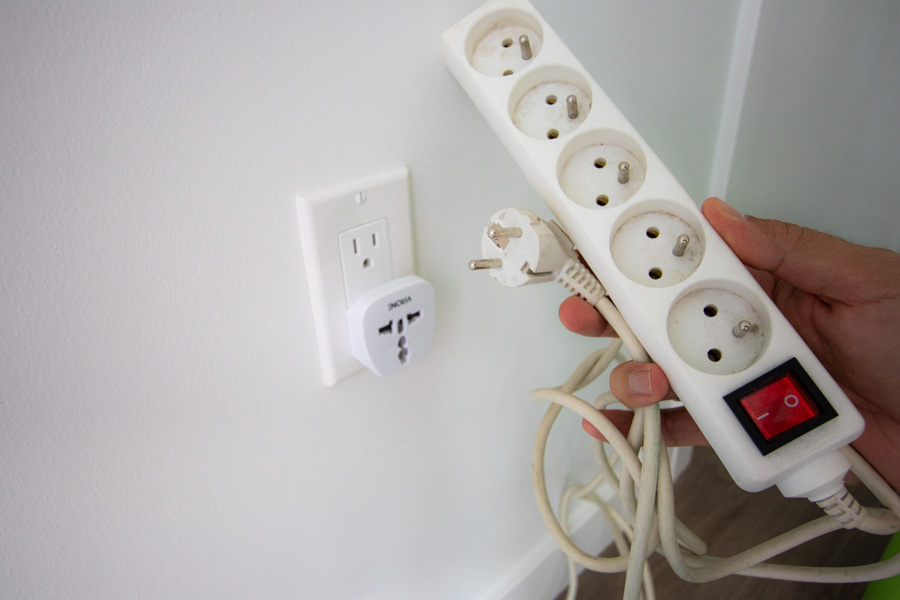 When planning a trip to the USA, don't forget about electrical socket adapters for your devices