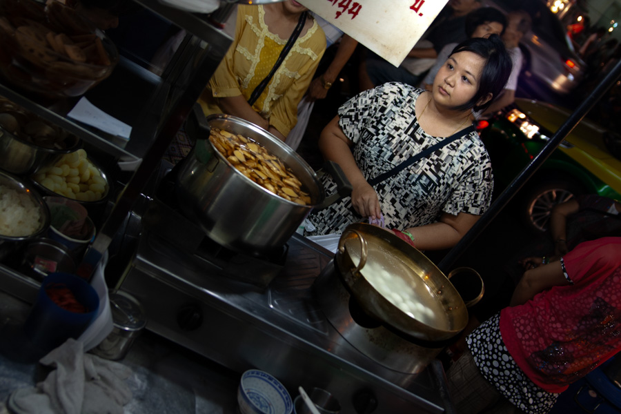 Stragany z jedzeniem na ulicach Bangkoku, Chinatown