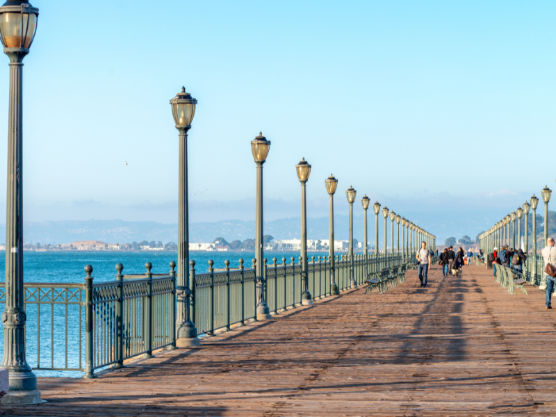 Strolling along San Francisco's Embarcadero presents an excellent opportunity to admire breathtaking views