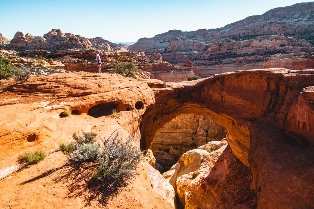 The impressive Cassidy Arch rock formation is one of the main attractions of Capitol Reef National Park