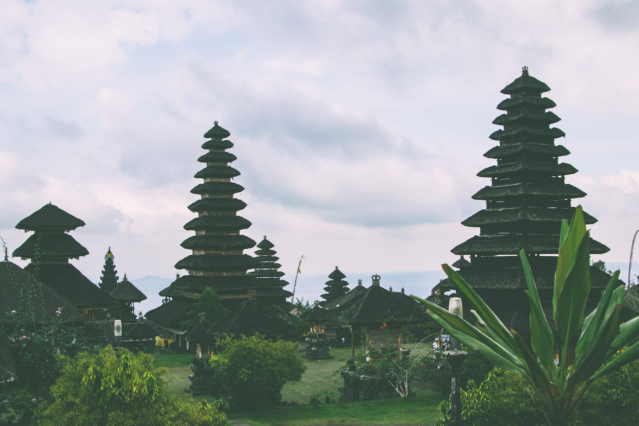 The picturesque Pura Besakih temple offers captivating views of the surrounding area
