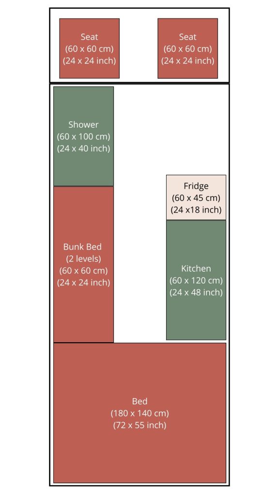 Bunk Bed Van Build Layout