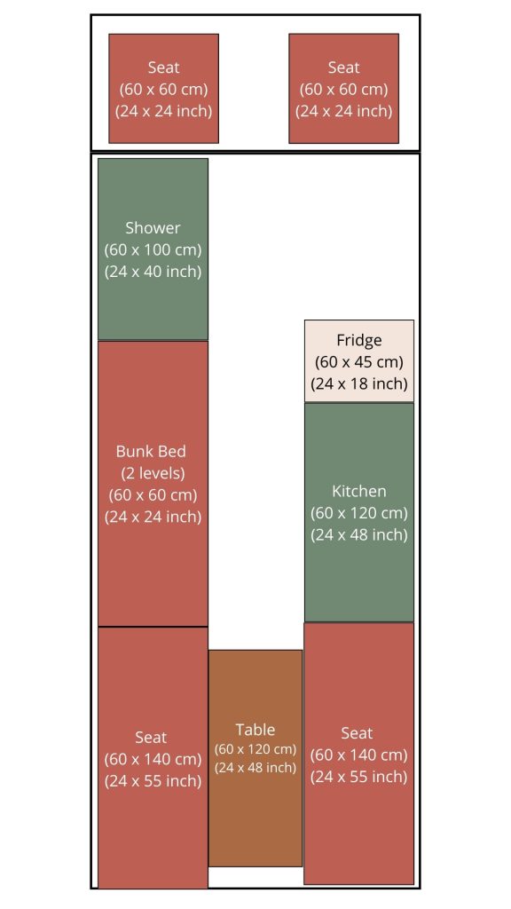 Bunk Bed Van Build Layout