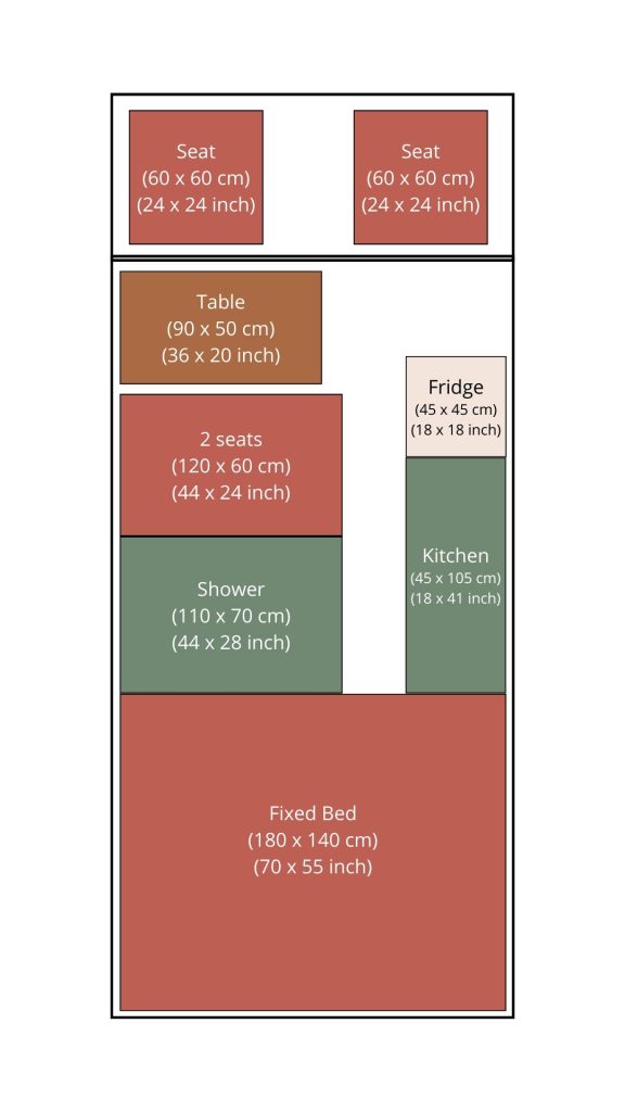 Fixed Bed short Van Build Layout