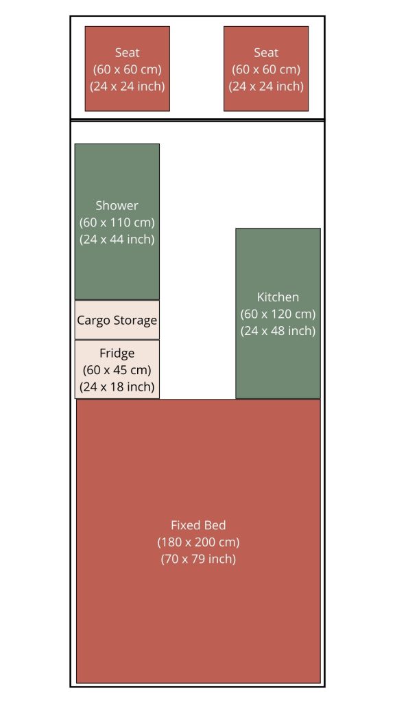 Fixed Bed Van Build Layout