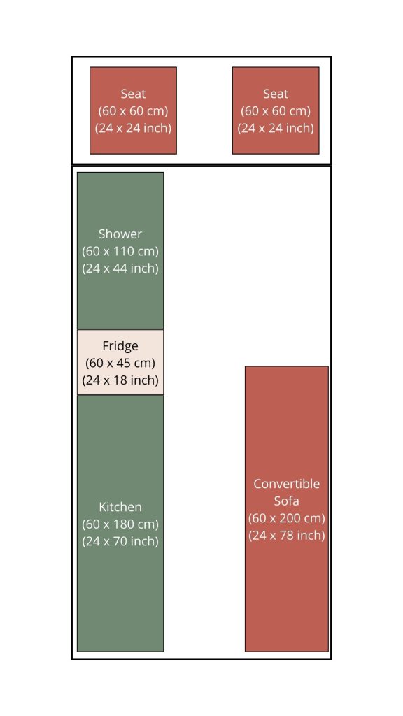 Convertible Sofa Bed short van Layout