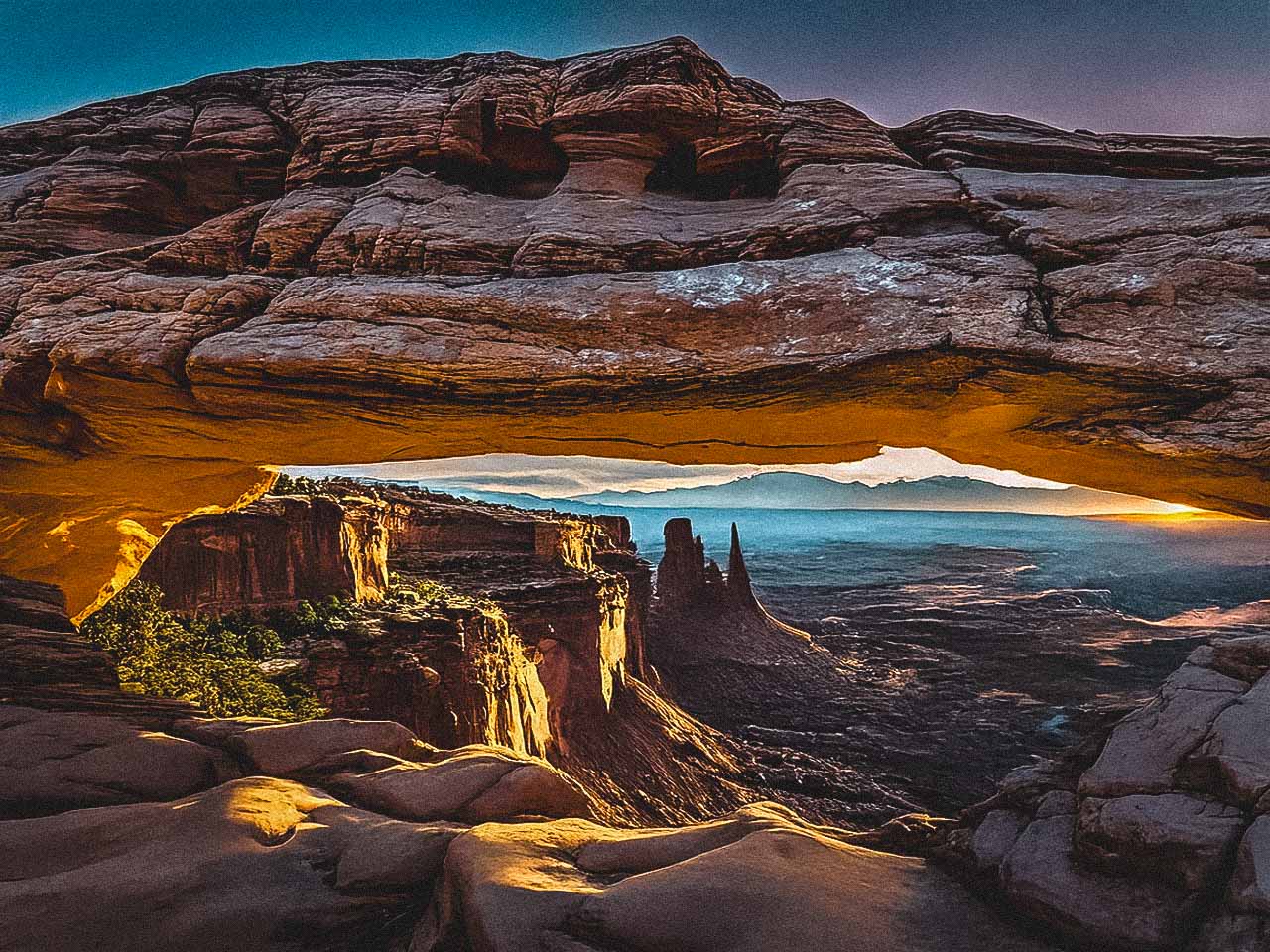 Mesa Arch in Canyonlands National Park is the perfect place to watch the sunrise