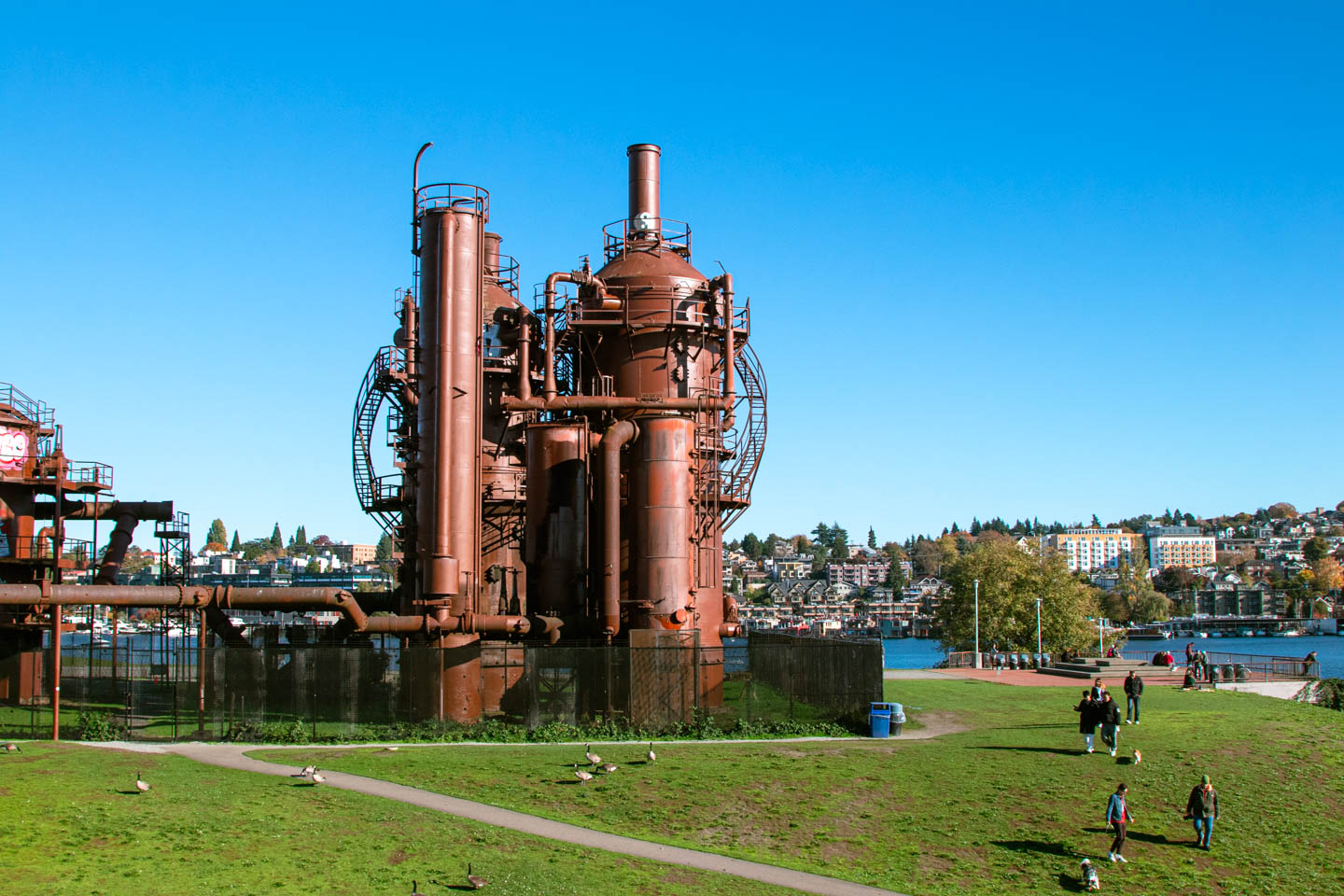 Gas Works Park in Seattle is a unique mix of a large park with the remnants of an old factory