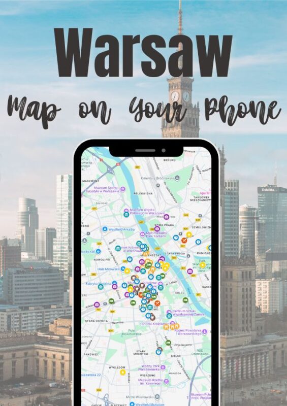 Warsaw map with attractions