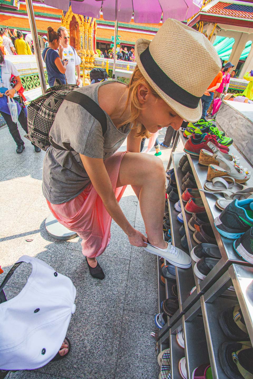 Always remove your shoes before entering temples in Thailand