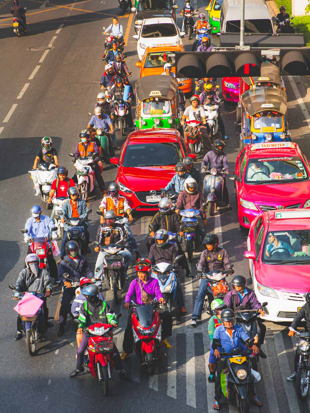 Traffic in Thailand drives on the left-hand side