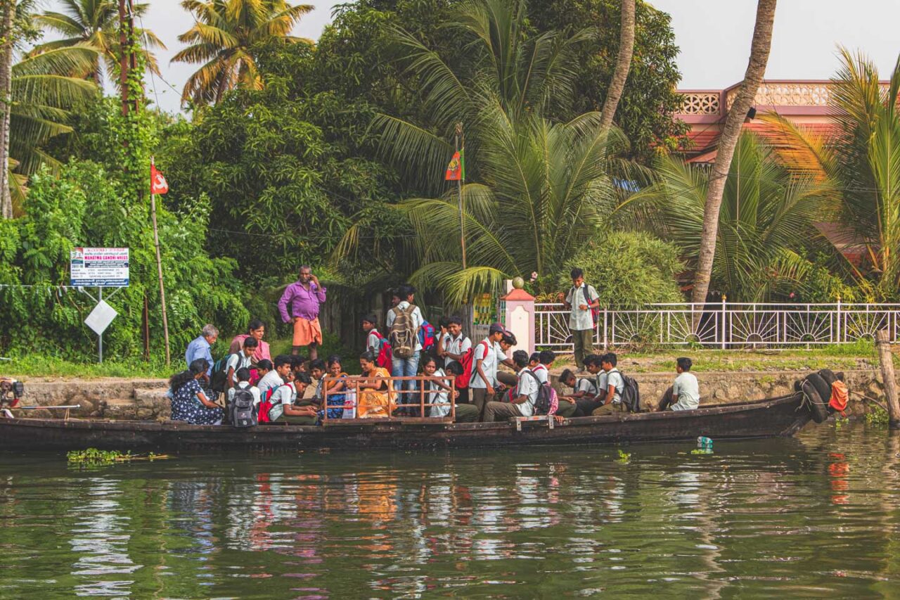 School transport, Kerala style. The most beautiful bus in the world.
